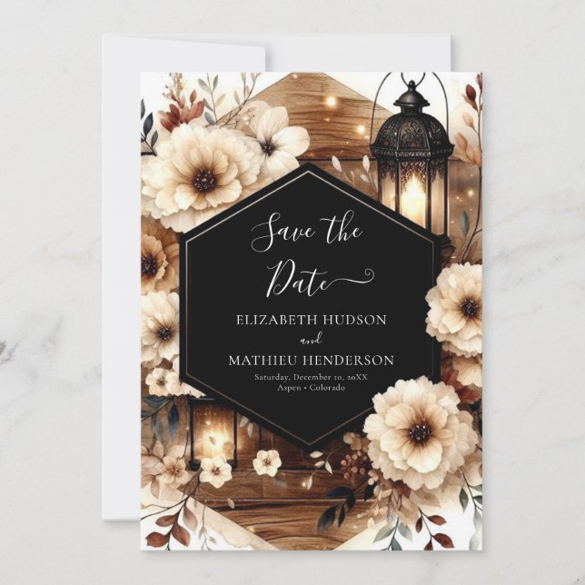Custom Whimsical Rustic Wedding Save The Date (Front)