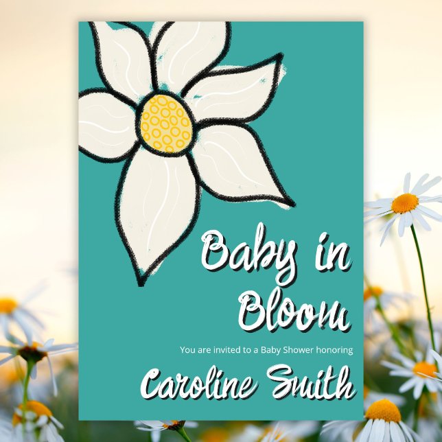 Custom Whimsical Spring Daisy Baby Shower Invitation (Creator Uploaded)