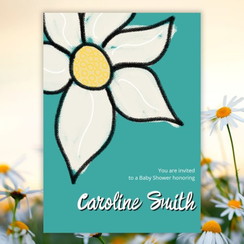 Custom Whimsical Spring Daisy Baby Shower  Invitation
