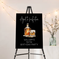 Custom Whiskey Birthday Sign Any Age Mens 50th
