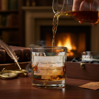 Custom Whiskey Glass with Magical Mystic Border