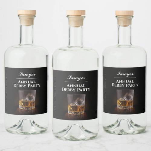 Custom Whiskey Rocks Glass Derby Liquor Bottle Label