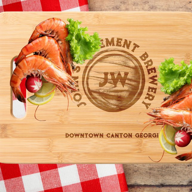 Custom Whiskey Wine Barrel Name Charcuterie Cheese Engraved Cutting Board (Creator Uploaded)