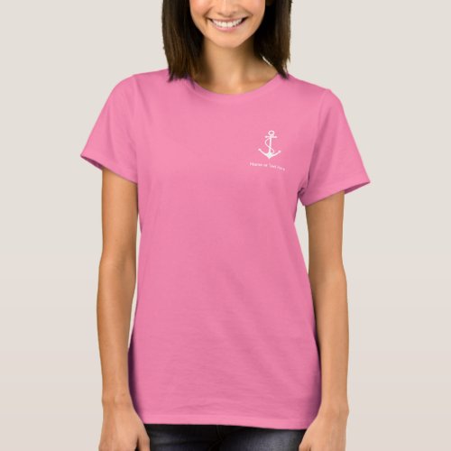 Custom White Anchor Add Your Own Text T_Shirt
