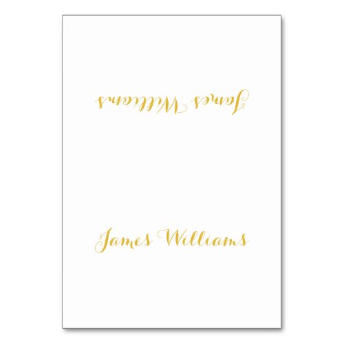 Custom White And Gold Place Setting Cards