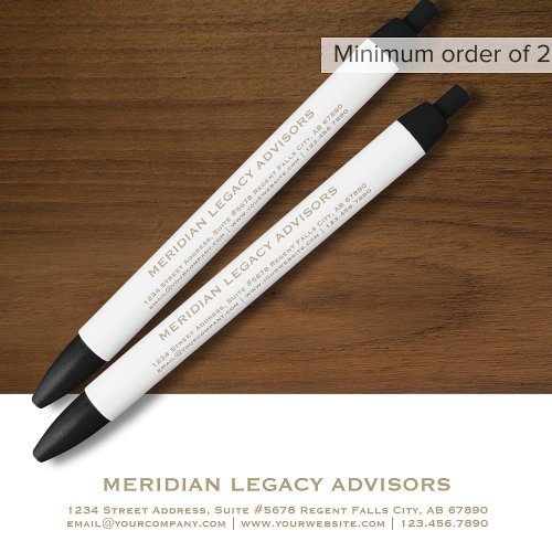 Custom White and Gold Promotional Pen