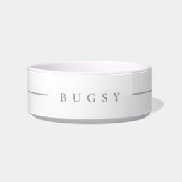 Custom: White and gray name pet bowl