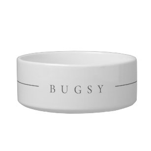 Custom: White and gray name pet bowl