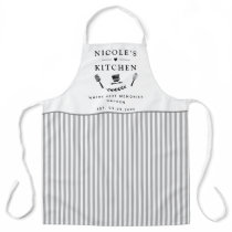 Custom, White and Gray Stripes, Farmhouse Kitchen Apron Custom, White and Gray Stripes, Farmhouse Kitchen Apron
