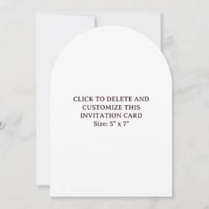 Custom White Arch 5" x 7" Flat Invitation Card