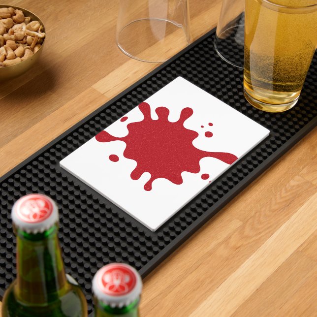 Custom White Bar Mat with Tomato Red Splash (Insitu (Bar 2))