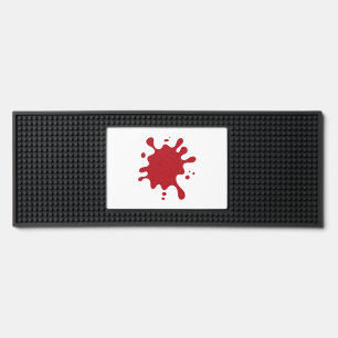 Custom White Bar Mat with Tomato Red Splash