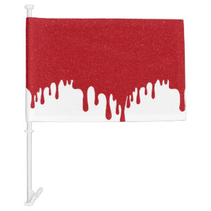 Custom White Base Tomato Red Drip Flag