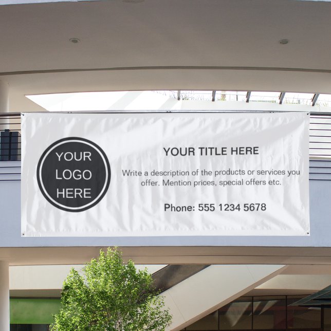 Custom White & Black Business Logo Advertising  Banner (Creator Uploaded)