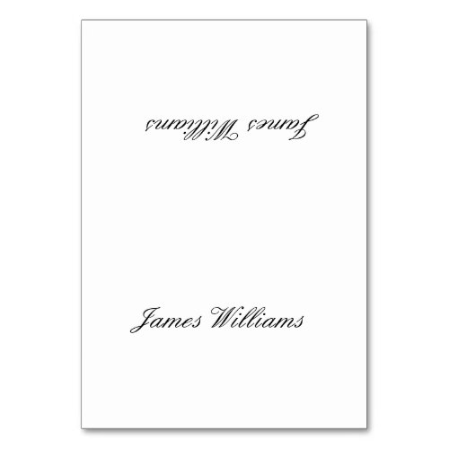 Custom White Black Simple Place Setting Cards