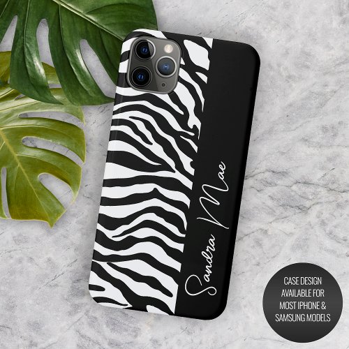 Custom White Black Zebra Stripes Print Art Pattern iPhone 11 Pro Max Case