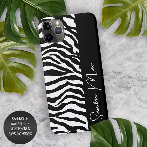 Custom White Black Zebra Stripes Print Art Pattern iPhone 11Pro Max Case