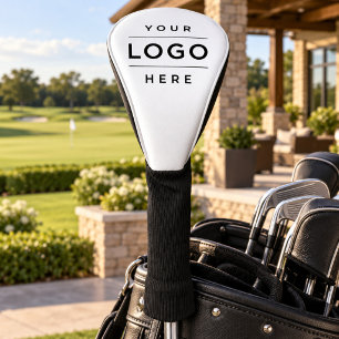 Custom White Business Logo Branded Driver Golf Head Cover