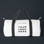 Custom White Business Logo Name Instagram Fitness Duffle Bag<br><div class="desc">Custom Logo minimal white Name Company Promotional Instagram Fitness  Duffle Bag featuring a simple and modern template with your business logo,  photo or image and any personalized text. Perfect for fitness,  yoga,  workout,  exercise. Add your name,  website or social network address. No minimum order.</div>