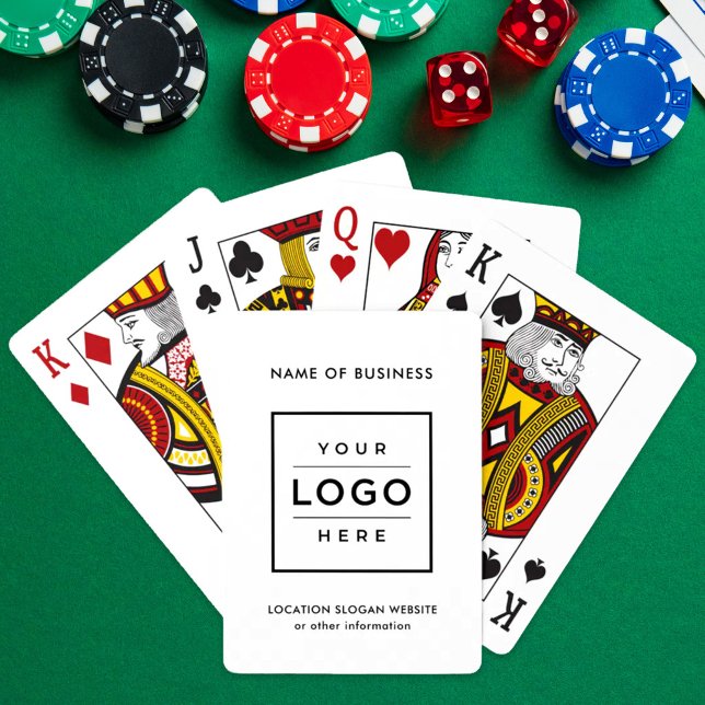 Custom White Business Name and Logo Poker Cards (Creator Uploaded)