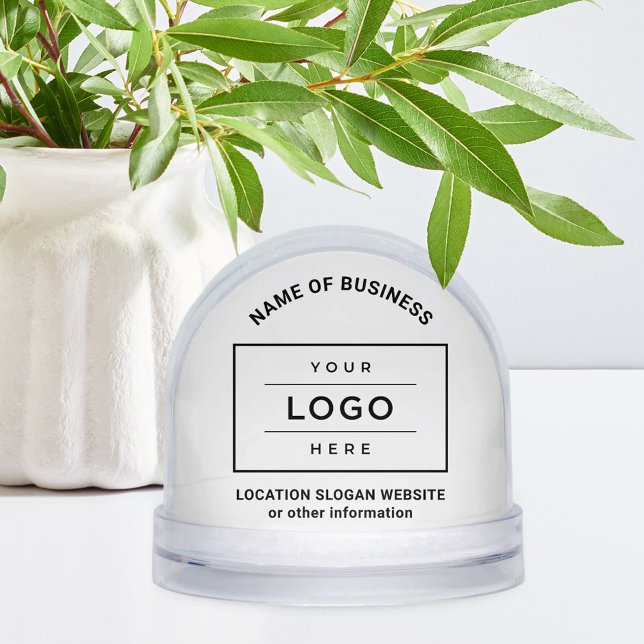 Custom White Business Name and Logo Snow Globe (Creator Uploaded)