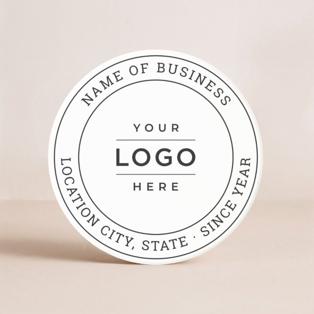 Custom White Business Name Logo Year Coaster (Creator Uploaded)
