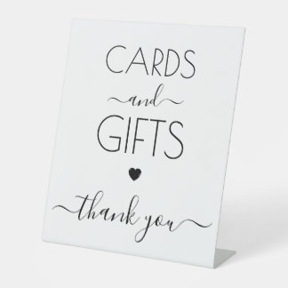 Custom White Calligraphy Cards & Gifts Pedestal Sign