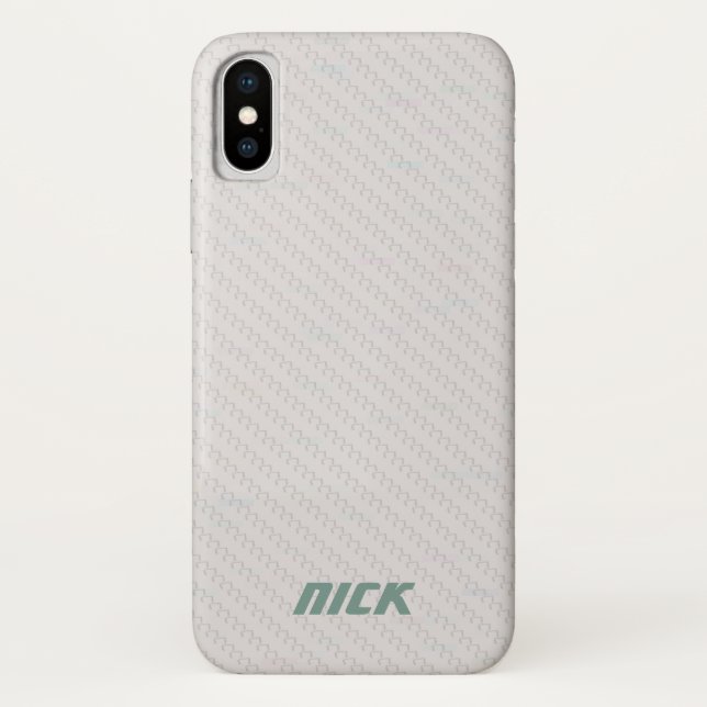 Custom white carbon fiber Iphone x case (Back)