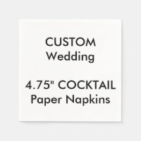 Custom White COCKTAIL Disposable Paper Napkins