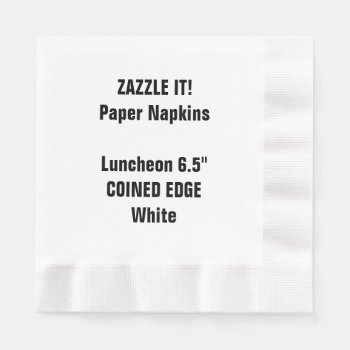 Custom White Coined Luncheon Paper Napkin Blank by GoOnZazzleIt at Zazzle