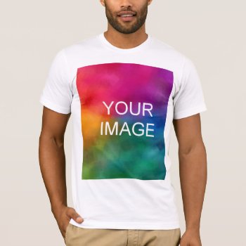 Custom White Color Add Image Logo Template T-shirt by art_grande at Zazzle