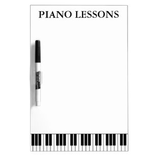Custom white dry erase board for piano teacher