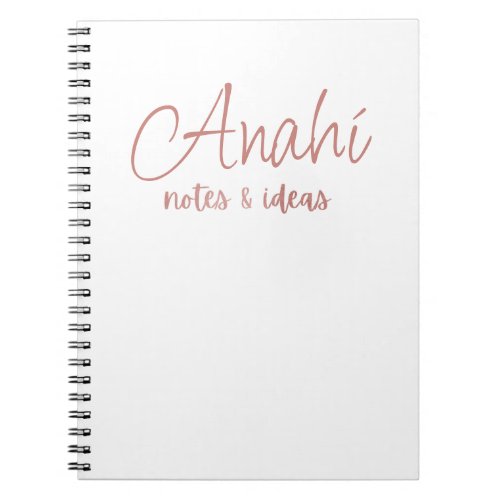 Custom White  Faux Rose Gold Foil Notes  Ideas Notebook