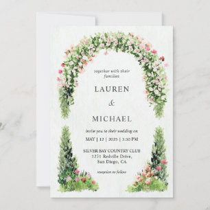 Custom White Floral Monet's Garden Wedding Invitation