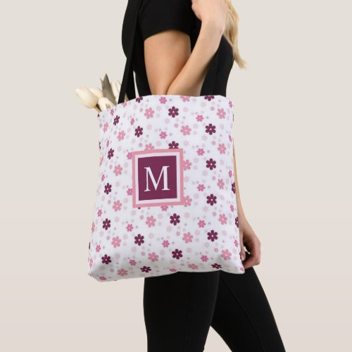 Custom White Floral Pink Purple Flowers Tote Bag