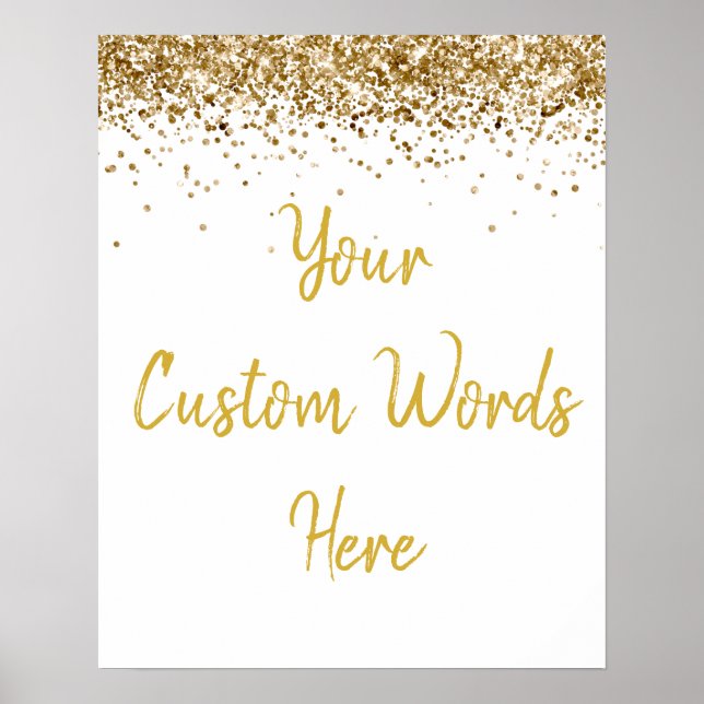 Custom White & Gold Anniversary Party Welcome Sign (Front)