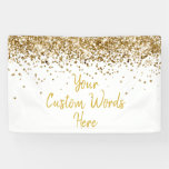 Custom White Gold Birthday Party Photo Booth Prop Banner