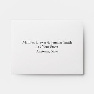 Custom White & Green Wedding Envelope with Address