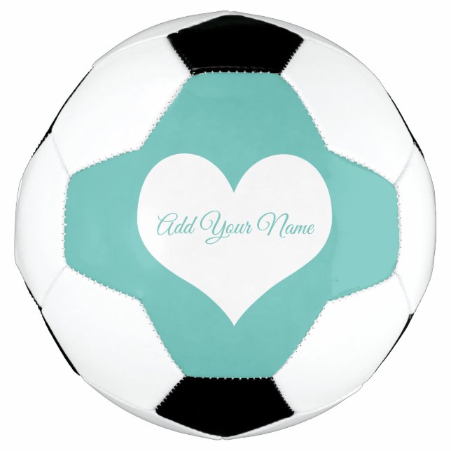 Custom White Heart Add Your Name Soccer Ball (Front)