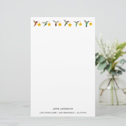Custom White Holdidays Hummingbirds  Stationery