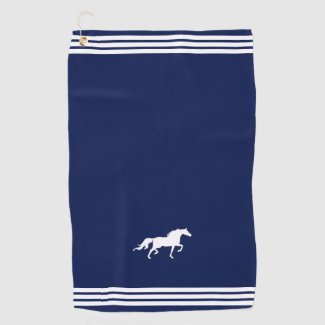 Custom White Horse & Three Stripes on Navy Blue