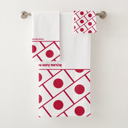 Custom White JAPAN FLAG Bath Towel Set