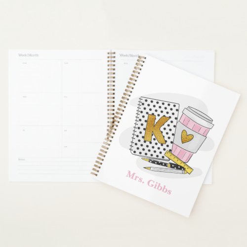 Custom White Kindergarten Teacher School Planner