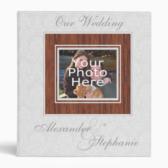 Custom White Lace Wedding Photo Album Binder (Front)