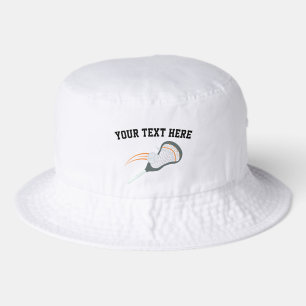 Custom White Lacrosse Player Team Sports Bucket Hat