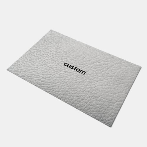 Custom white Leather abstract Doormat