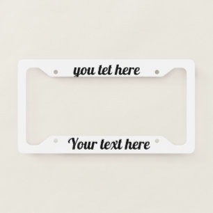 Custom White License Plate Frame