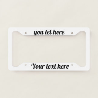 Custom White License Plate Frame
