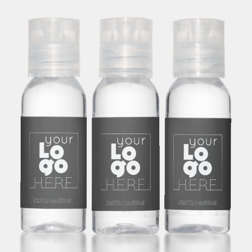 Custom White Logo on Grey 12x 1oz Travel Bottles Hand Sanitizer