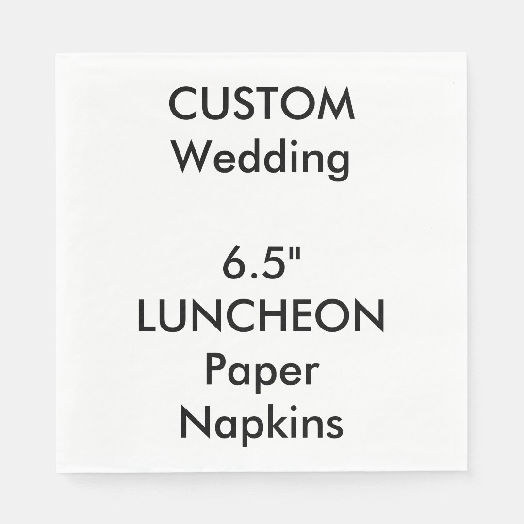 Custom White LUNCHEON Disposable Paper Napkins Zazzle